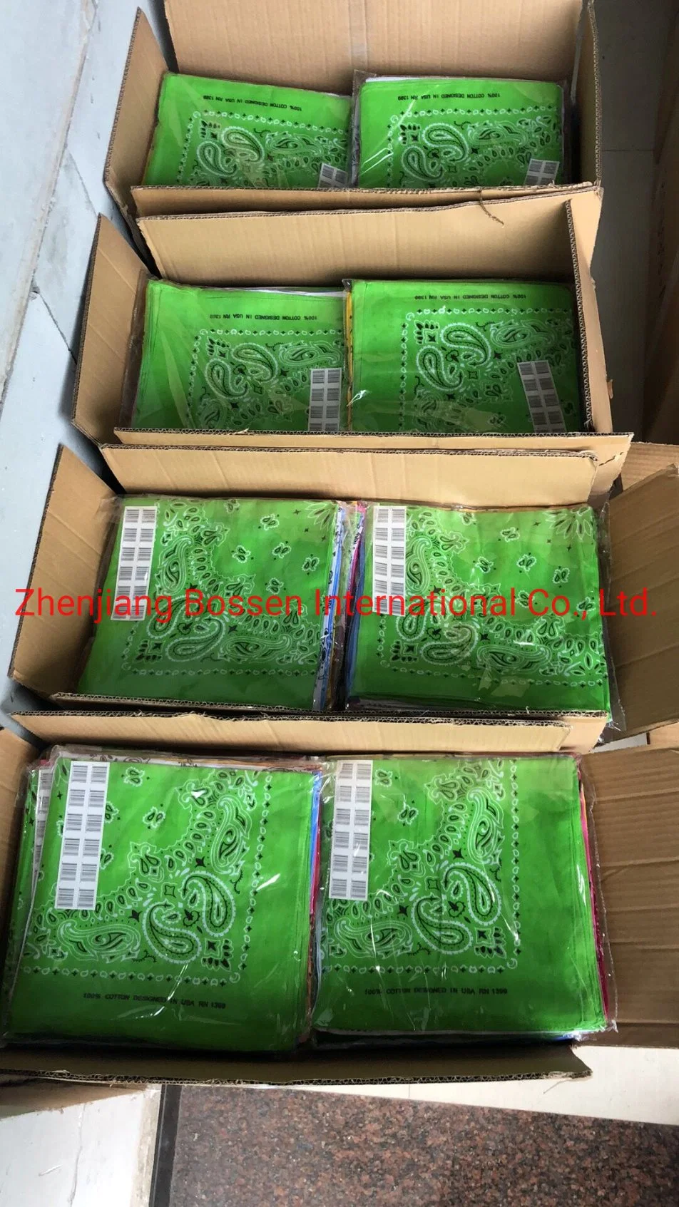 China Factory OEM Custom Logo Print Promotional Cotton Polyester Handkerchief Cotton Headwear Bandana