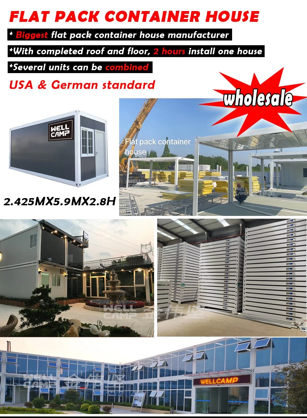 Portable Modular Old Modern ISO SGS Certificated Prefab Shipping Welding Site Office Cabin Container House Frame Container Office