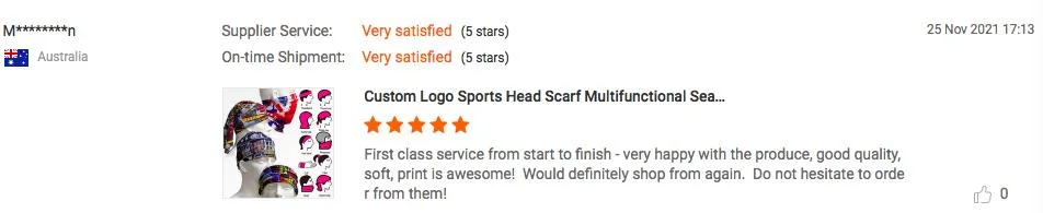 Custom Logo Sports Head Scarf Multifunctional Seamless Tubular Bandana