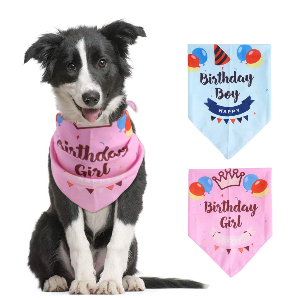 Wholesale Multiple Sizes Pet Washable Triangle Plaid Personalized Cotton Printed Customized Scarf Pet Dog Birthday Bandana Custom Logo Dog Bandana
