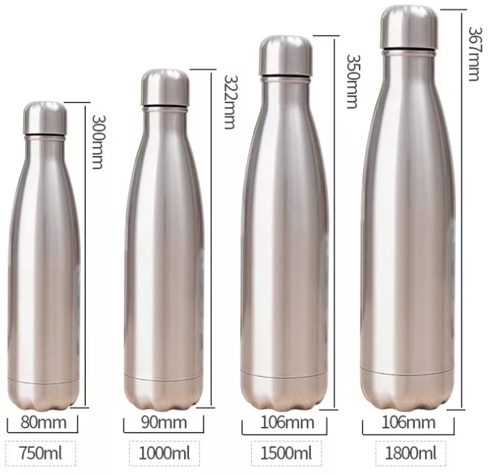 350ml/750ml Stainless Motion Sports Rugged Water Cup Monolayer Metal Color Cola Drink Bottle Drinkware