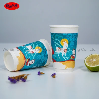 China Manufacturer Customized Printing Disposable Single Wall/ Double Wall/ Ripple Wall Paper Cup Drinkware